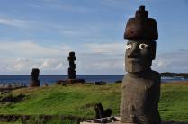 As ruínas de Tahai, a 15 minutos de caminhada de Hanga Roa, a única cidade de Rapa Nui (ou Ilha de Páscoa), no Oceano Pacífico